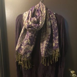 Handcrafted from India; Purple and Gold Scarf